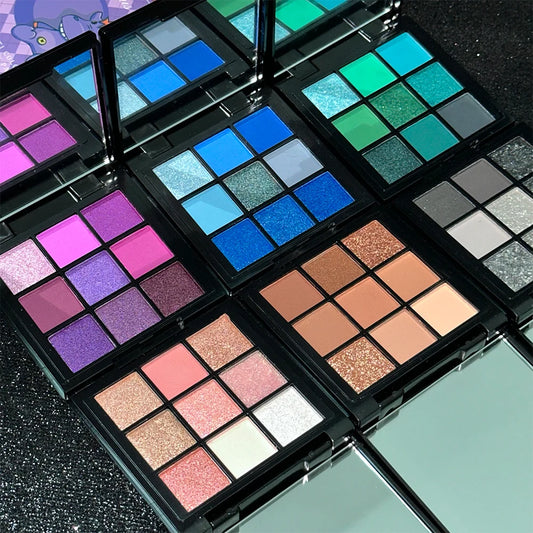 9-Grid Red Purple Eyeshadow Palette Long Lasting
