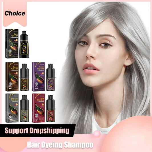 3-in-1 Hair Dyeing Shampoo – Black, Repair & Nourish Hair