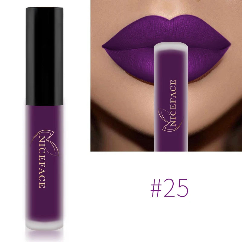 NICEFACE Hot Color Lip Gloss – Waterproof Matte & Long-Lasting