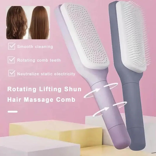 Long Handle Rotating Hair Comb