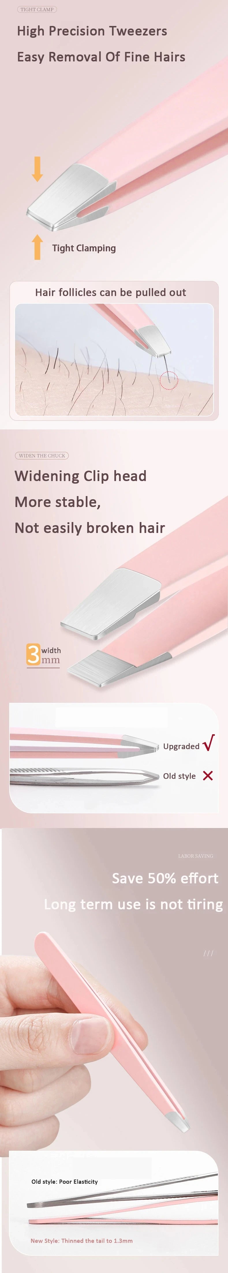 Set of 4 multicolored eyebrow tweezers