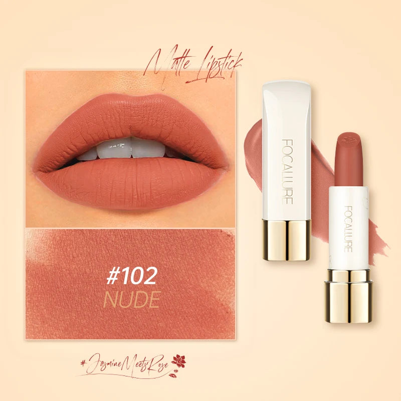 FOCALLURE 16-Color Matte Lipstick – Waterproof, High Pigment