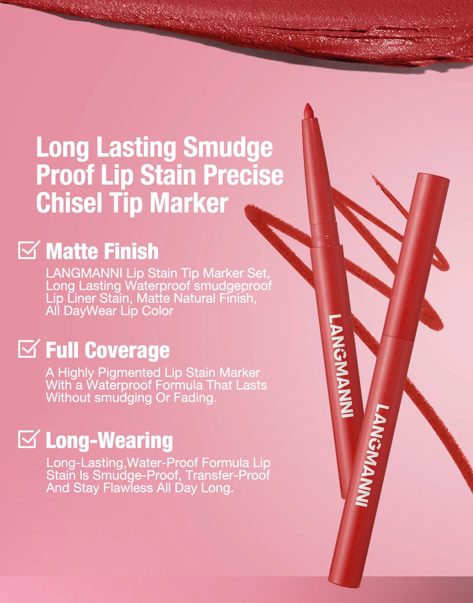 Waterproof Lip Liner and Lipstick Set