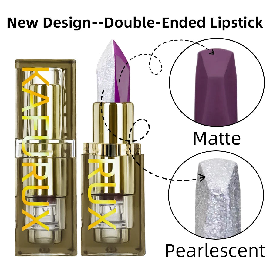 Purple Glitter Two-Tone Lipstick – Moisturizing & Long-Lasting