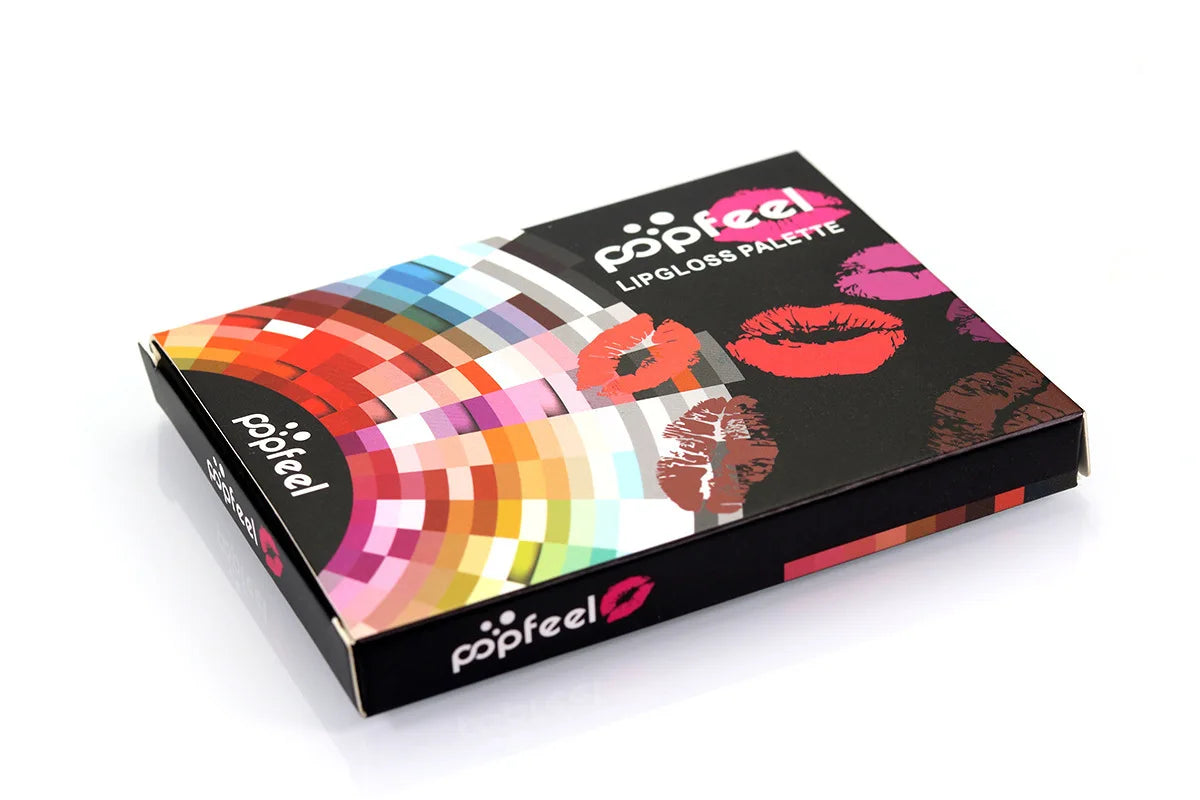 POPFEEL 15-Color Lipstick Palette – Long-Lasting & Korean Cosmetics