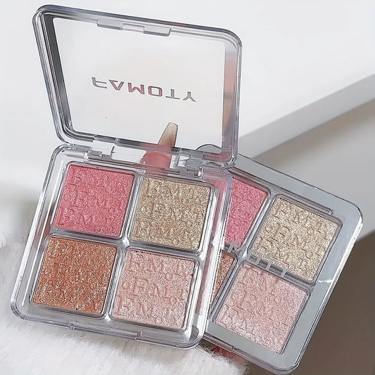 4 Color Face Highlighter Palette Glitter Shimmer Waterproof