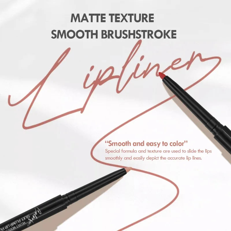 Waterproof Matte Lipliner Pencil 12 Colors Long Lasting
