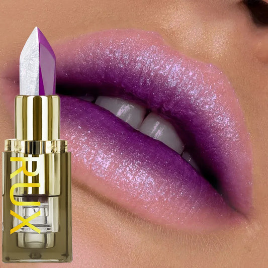 Purple Glitter Two-Tone Lipstick – Moisturizing & Long-Lasting