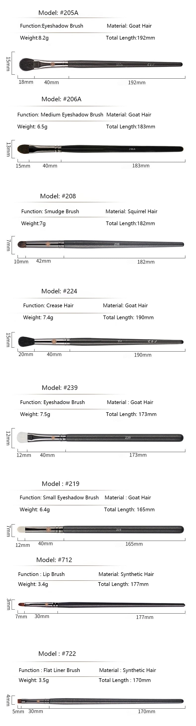 Set of 23 makeup brushes