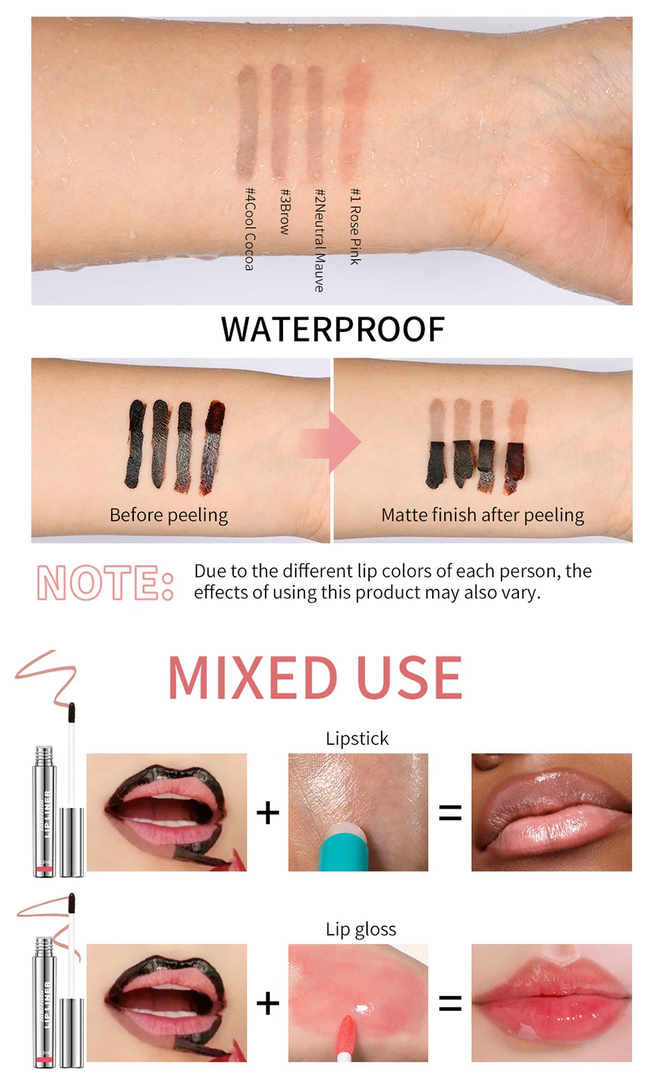Waterproof Lip Liner Peel Off Tattoo Gloss Long Lasting