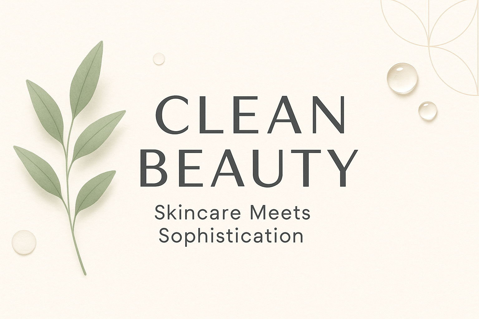 Create me professional banner for this products name Clean Beauty, Skincare Meets Sophistication