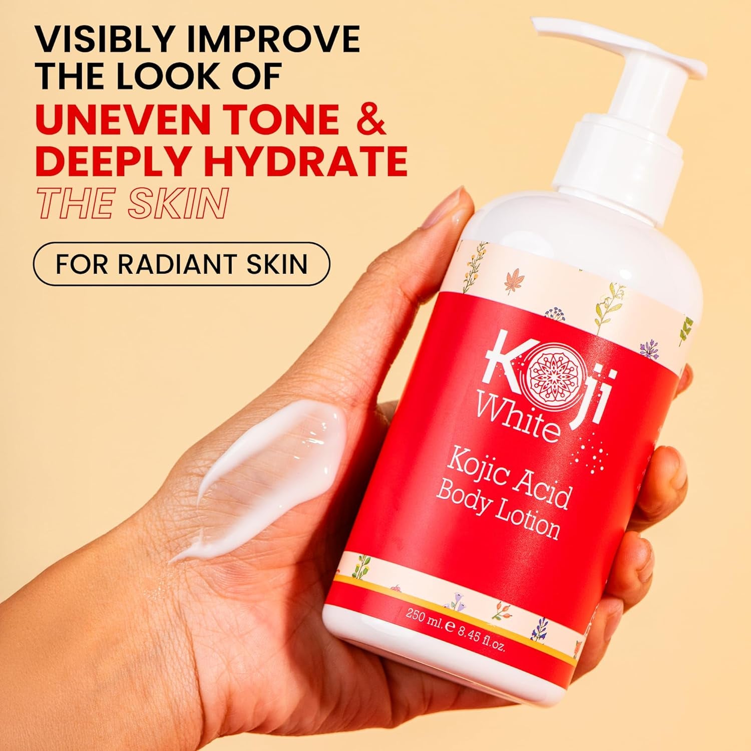 Kojic Acid Body Lotion – Vegan Moisturizing Lotion for Dry Skin, Hydrating and Nourishing, Paraben-Free, 8.45 Fl Oz