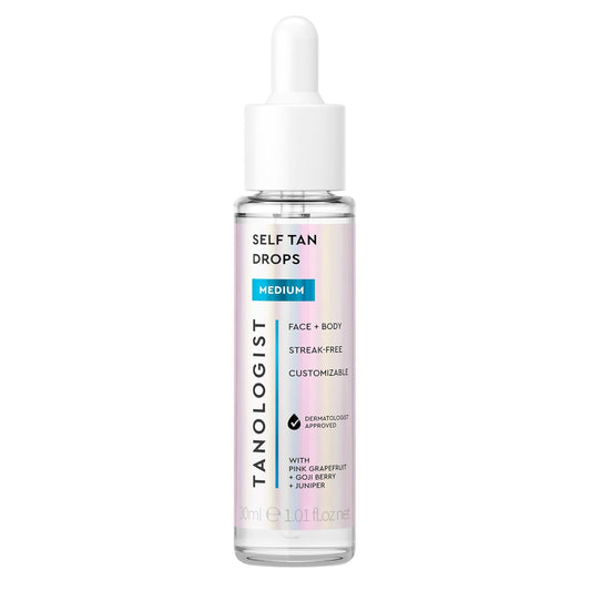 Medium Self Tan Drops, Streak-Free Body & Face Tanning Drops, No Fake Tan Smell, for Moisturizer & Lotion, Bronzing Face Tanner, Skincare Ingredients, Vegan, 1.01 Fl. Oz/30 Ml Bottle
