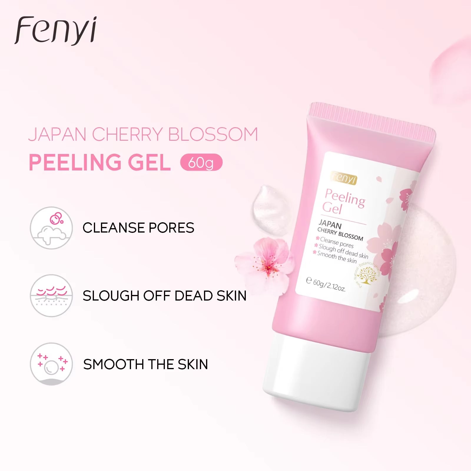 Sakura Face Deep Cleaning Exfoliating Gel Skin Care Whitening Moisturizer Repair Facial Scrub Skin Care 60G