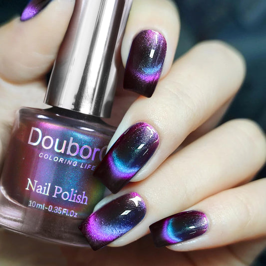 Cat Eye Nail Polish,Magnetic Effects with Chameleon Natural Air Drying Nail Art Salon Manicure Home(A02, 10ML)