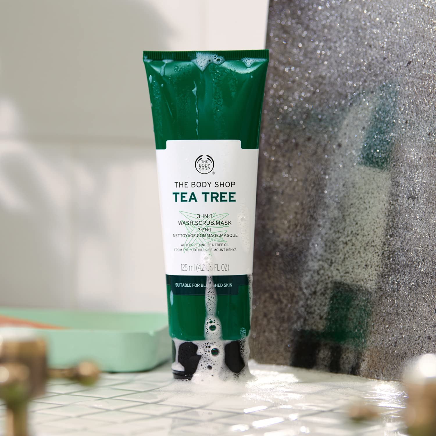 Tea Tree 3-in-1 Cleanser, Exfoliator, and Mask – Purifying Vegan Skincare for Oily and Blemished Skin – 4.2 Oz