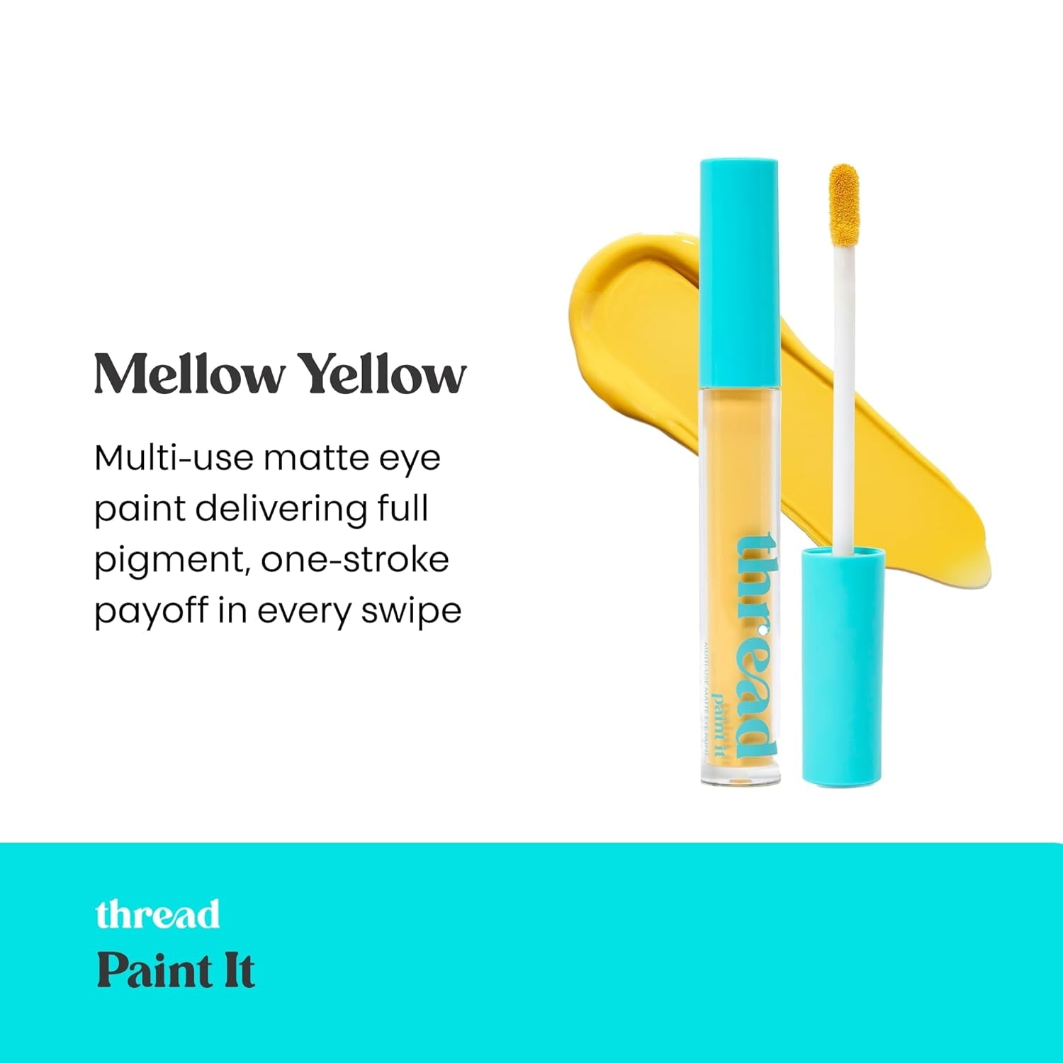 Beauty Paint It Vegan Liquid Eye Color, Moisturizing, Long-Lasting Formula with Matte Finish, Mellow Yellow - Pastel