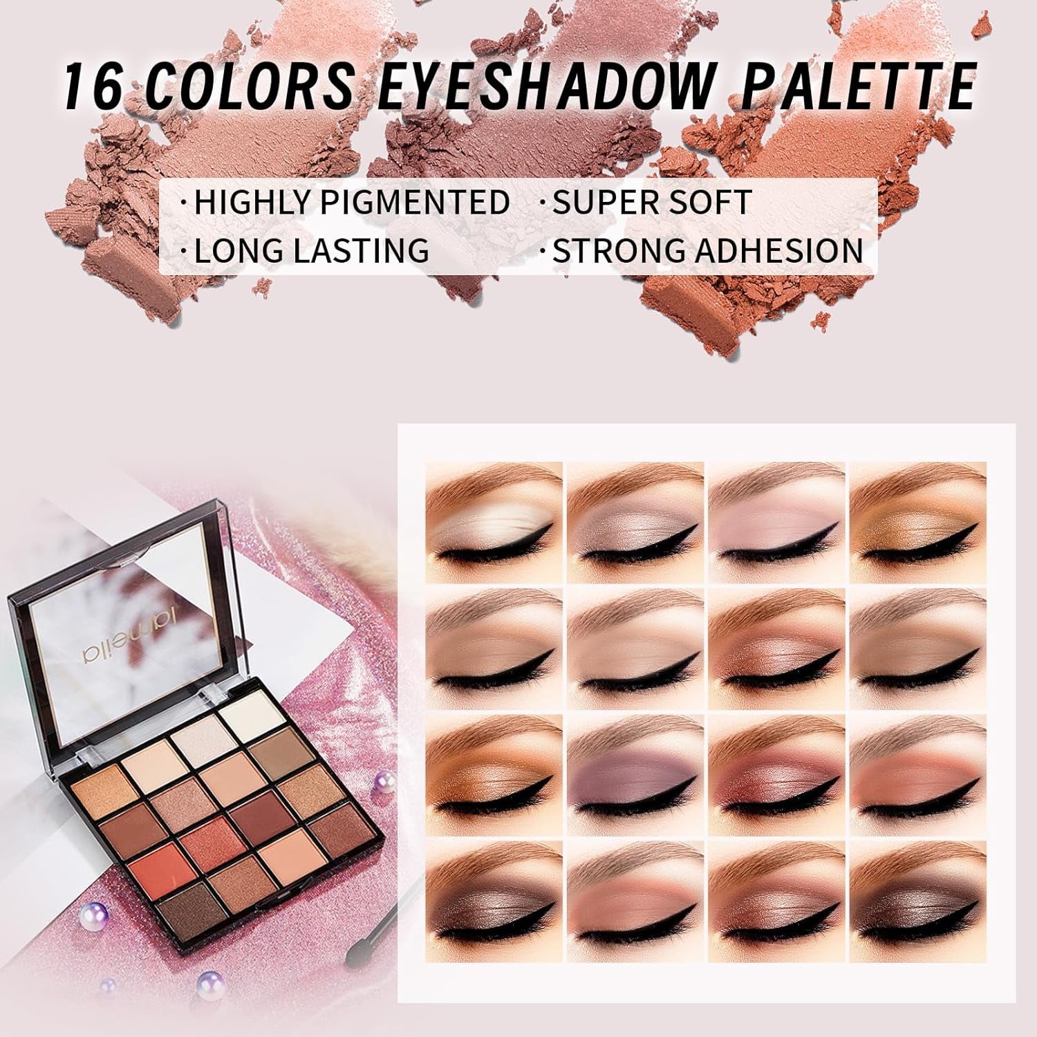 Makeup Set for Girls & Women, Full Face Kit, Travel Kit, Present Set, Eyeshadow, Foundation, Blusher, Eyeliner, Lip Gloss, Makeup Brushes & Sponge Bag